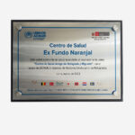 Placa metálica de inauguración ACNUR - MINISTERIO